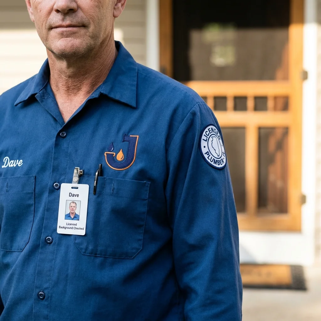 Licensed plumber showing ID badge in Port Hueneme, CA
