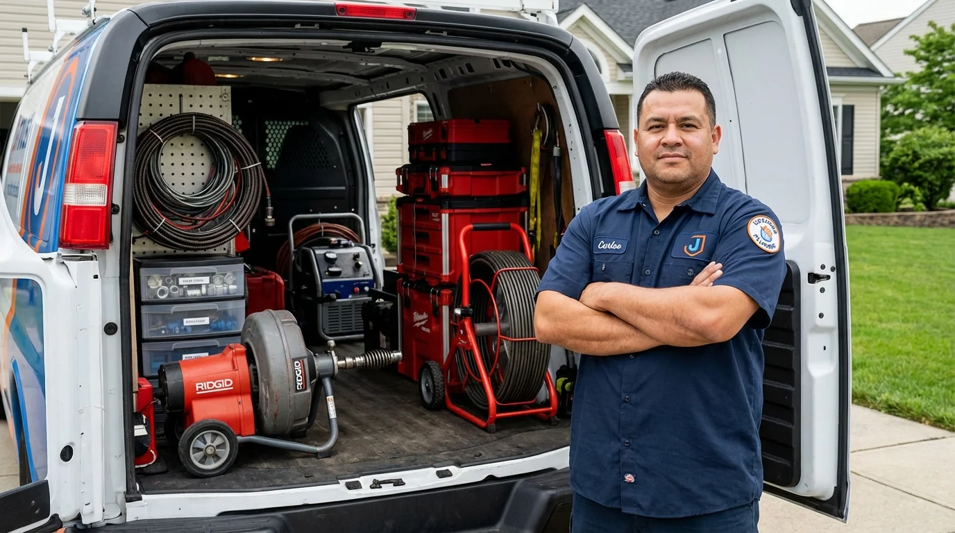 Professional drain cleaning equipment and Johns Plumbing LLC plumber in Port Hueneme