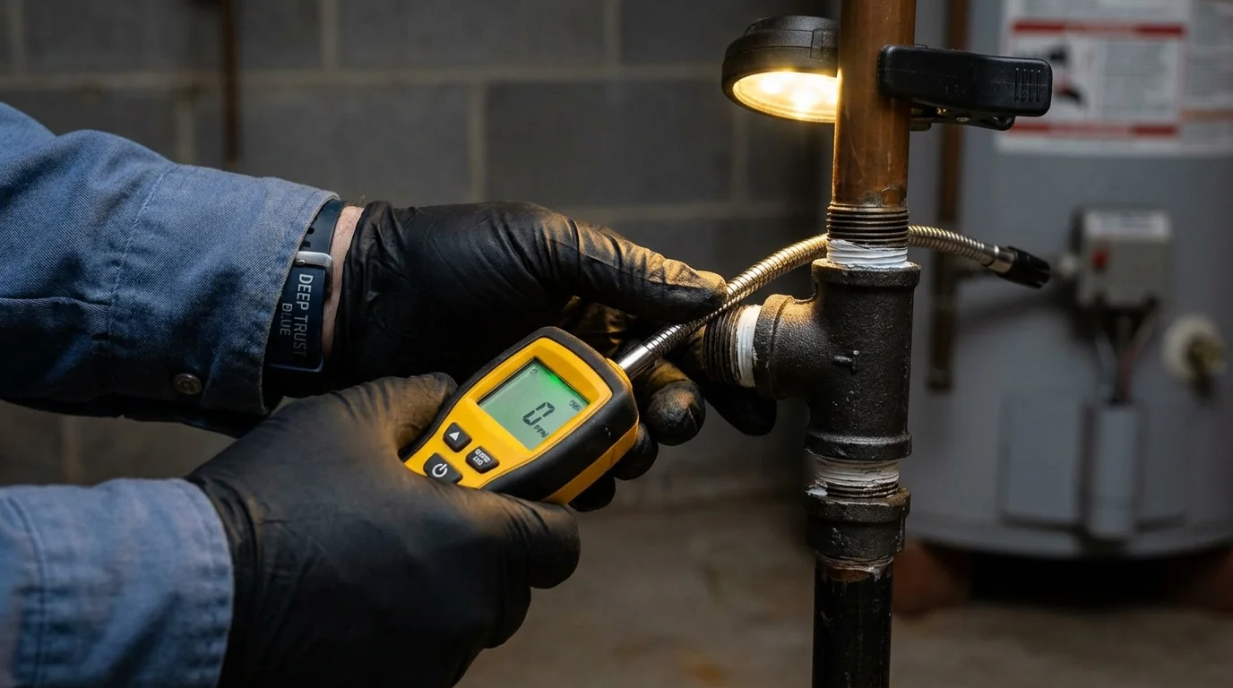 Gas leak detection with electronic sniffer by Johns Plumbing LLC in Port Hueneme